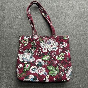 Vera Bradley Tote Bag Floral Flower Bordeaux Blooms Purse